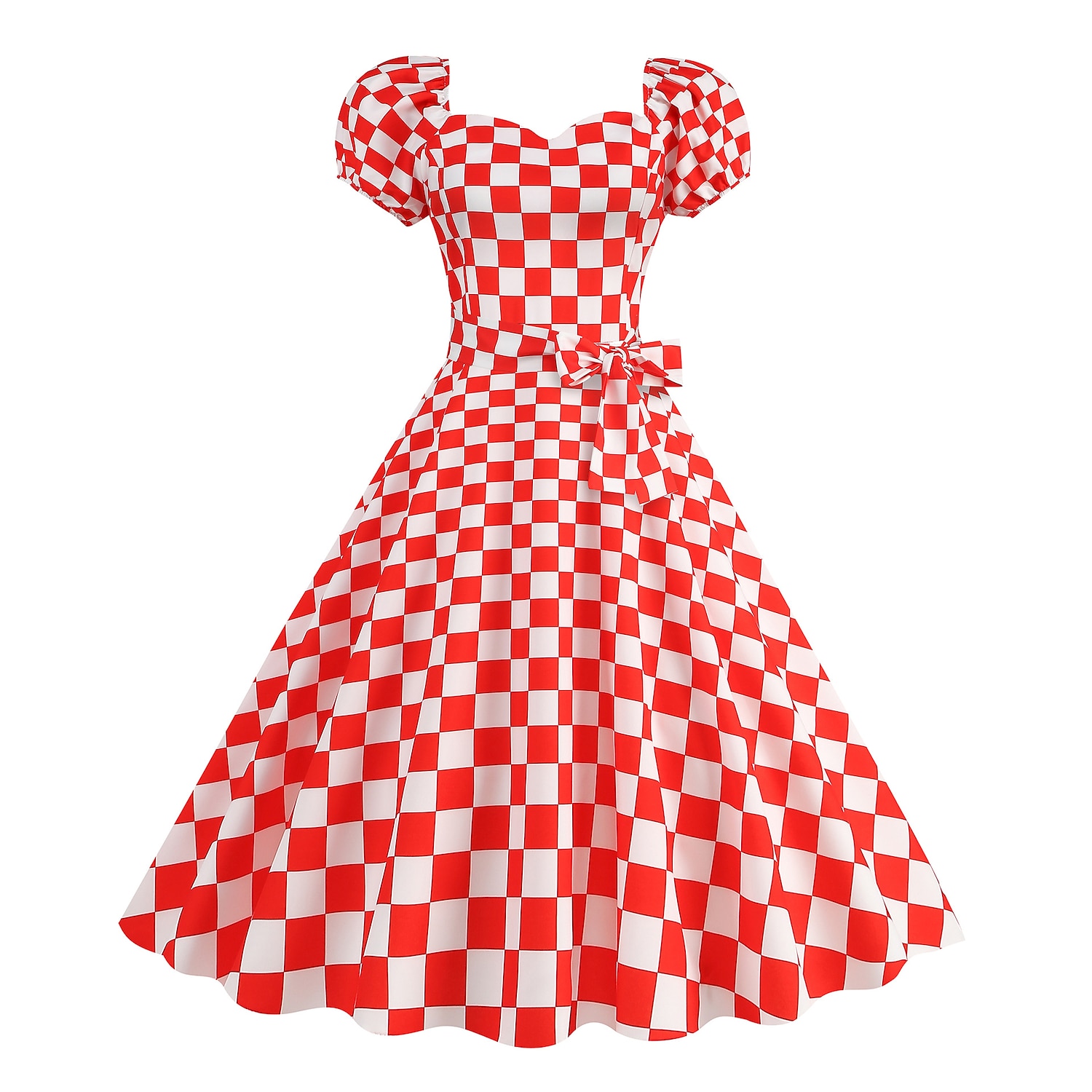 Retró 1950-es A-Line ruha Swing ruha Flare ruha Pöttyös Rács / kockás Női Lány Álarcos mulatság Buli / Este Lánybúcsú Felnőttek Ruha Hazatérő ruhák 2025 - $26.99 –P6