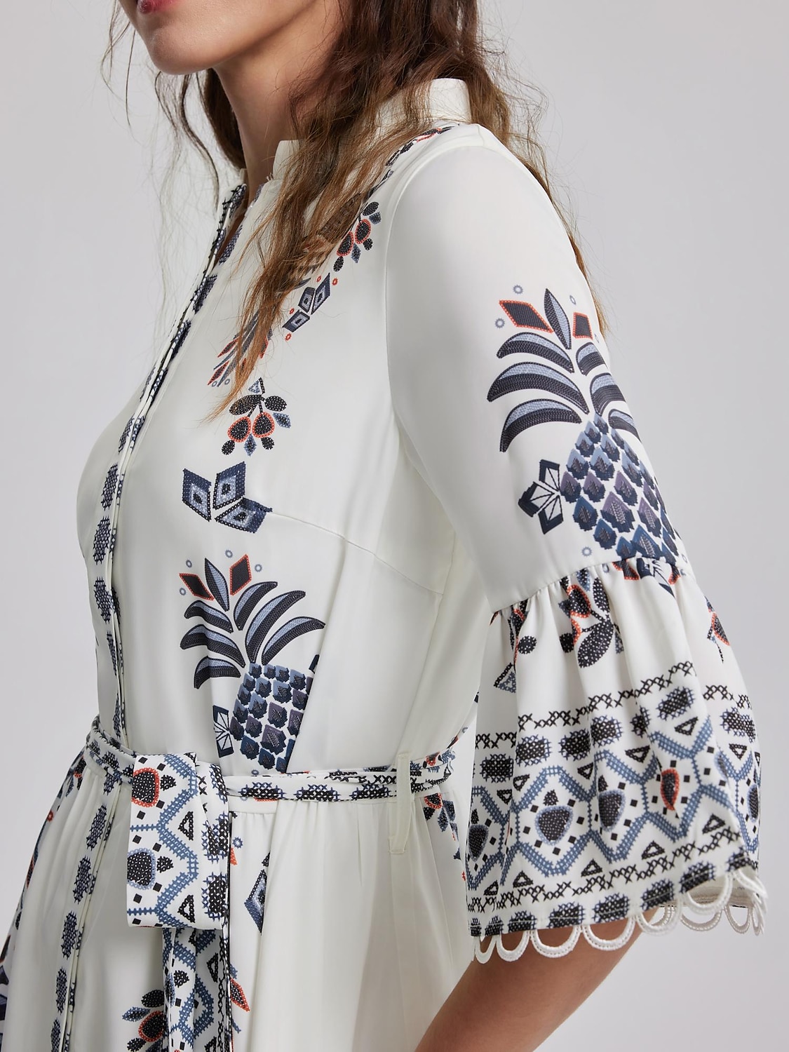 Casual Floral Geometric Lace-Up A-Line Dress 2025 - $72.99 –P4