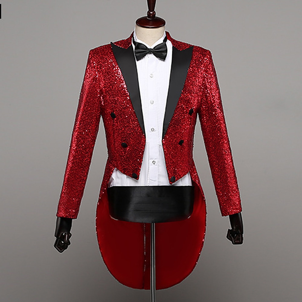 Retro Vintage Disco 1980s Tuxedo Suits & Blazers Tailcoat Disco Sequins Men's Masquerade Party / Evening Pride Parade Pride Month Adults' Coat 2025 - $71.99 –P2
