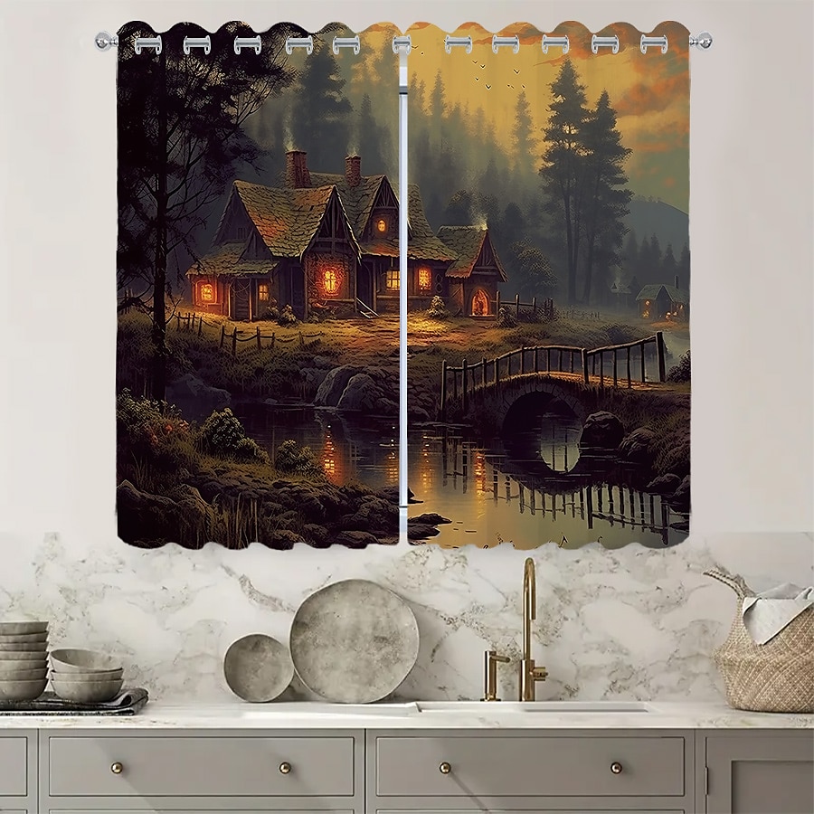 2 panele zasłona do pokoju fantasy zasłony zaciemniające do salonu sypialnia kuchnia zabiegi na okna zaciemnienie pomieszczenia z izolacją termiczną 2025 - $39.99 –P17