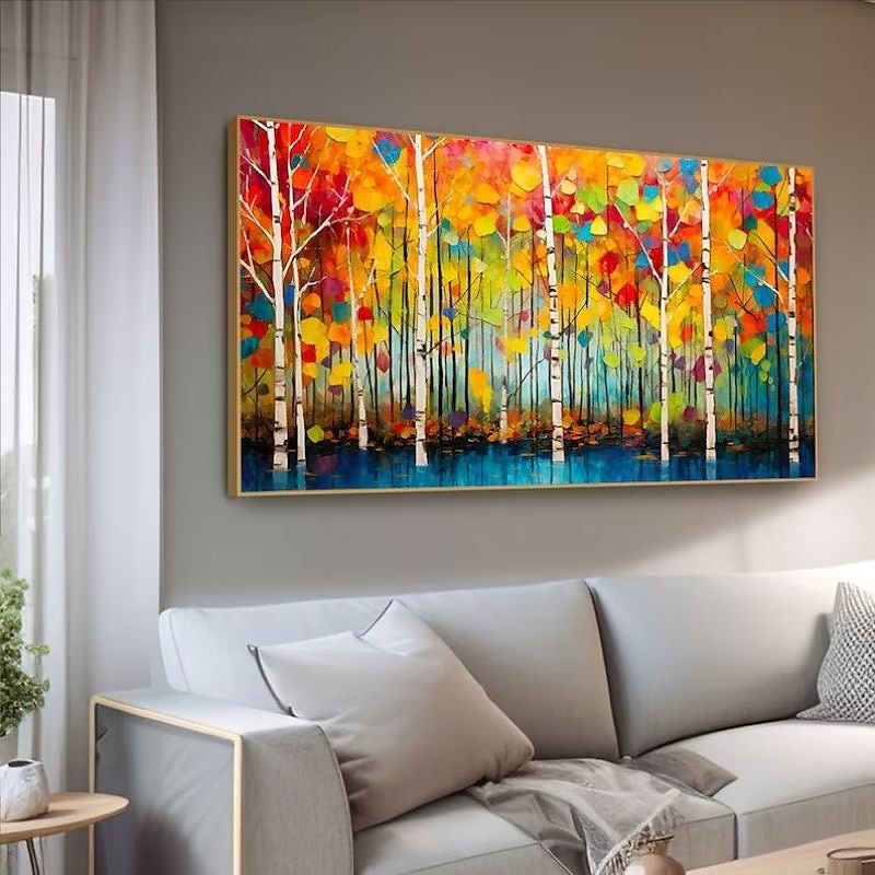 Peinture à l'huile faite à la main toile mur art décoration 3d couteau à palette paysage d'érable pour la décoration intérieure roulé sans cadre peinture non étirée de 2025 ? $83.99 –P8