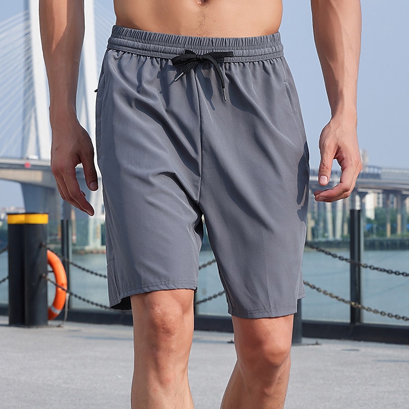 Herren Sportliche Shorts Kurze Sporthose Kurze Sporthose Sport Shorts Sport Ausgehen Wochenende Atmungsaktiv Schnelltrocknend Laufen Bequem Tasche Kordelzug Elastische Taille Glatt Knielänge Gymnastik 2025 - $16.49 –P2