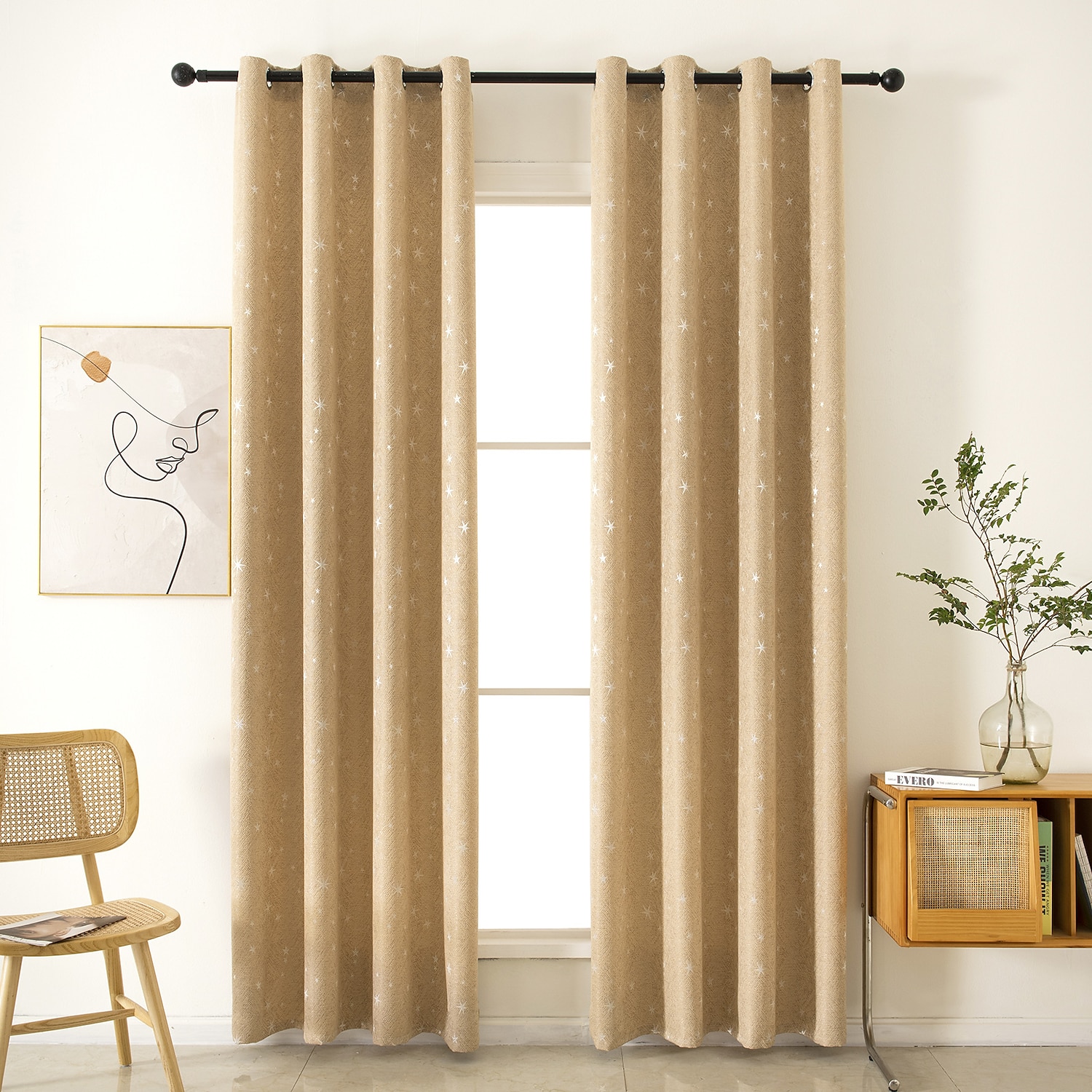 tende oscuranti per la camera da letto dei bambini tende a stella scintillanti color argento con isolamento termico per ragazzi e ragazze con occhiello antico trattamento finestra superiore tende a 1 del 2025 a $21.99 –P11