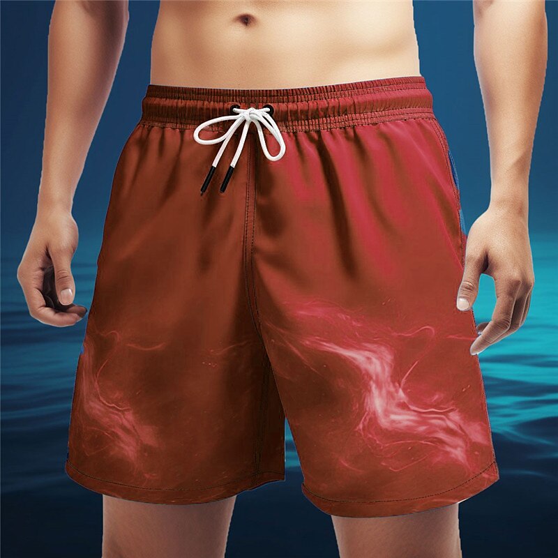 Homens Gradiente oceano Shorts de Natação Bermuda de Surf Calção de Banho Cintura Média Havaiana Casual Feriado Praia Com Cordão com forro de malha Cintura elástica Designer Roupa de 2025 por $17.99 –P3