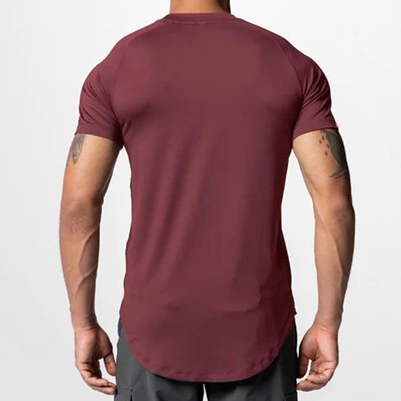 Voor heren T-shirt Fitnessshirt Basketbalshirt Atletische overhemden Strakke ronde hals Korte mouw Sport & Outdoor Vakantie Uitgaan Casual / Dagelijks Snel Drogend Zweetafvoerend Ademend Zacht Effen 2025 - $16.49 –P14