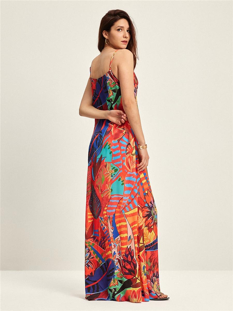 robe longue de vacances à la mode d'été à imprimé tropical de 2025 ? $61.99 –P1