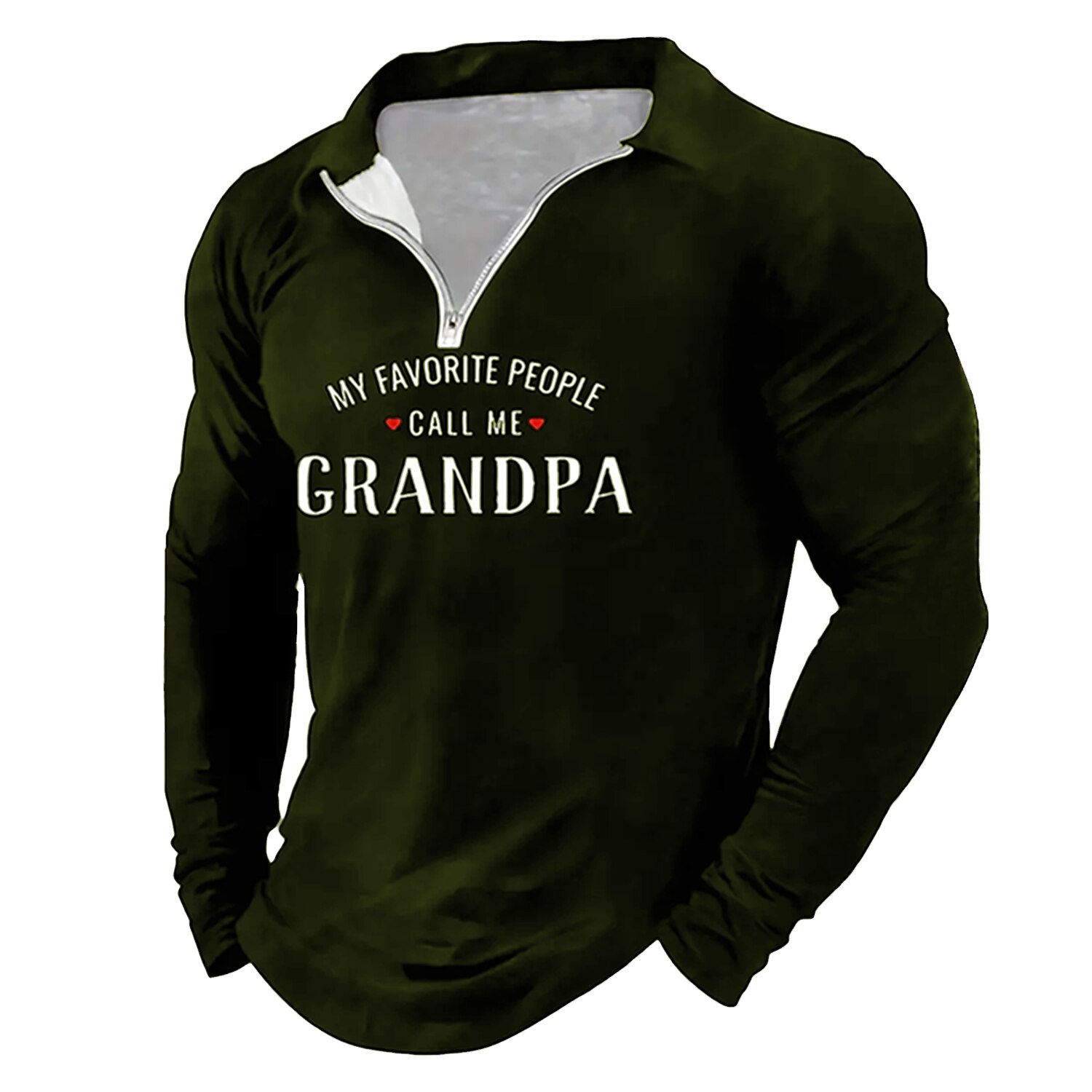 Camisetas de papá. Frases y citas. Camisetas de hombre impresión casual polo con cremallera uso diario vacaciones fin de semana poliéster tafetán de manga larga polos con cuello. Negro azul primavera 2025 - $23.99 –P3