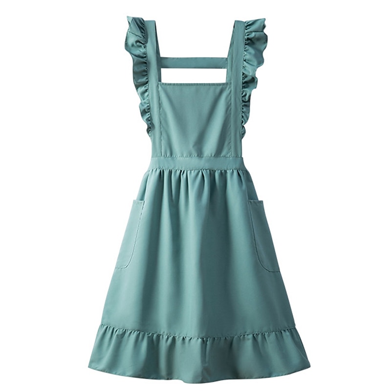 grembiule, cucina, cucina domestica, speciale tessuto impermeabile e resistente all'olio a doppio strato, grazioso grembiule da donna in stile principessa del 2025 a $10.99 –P6