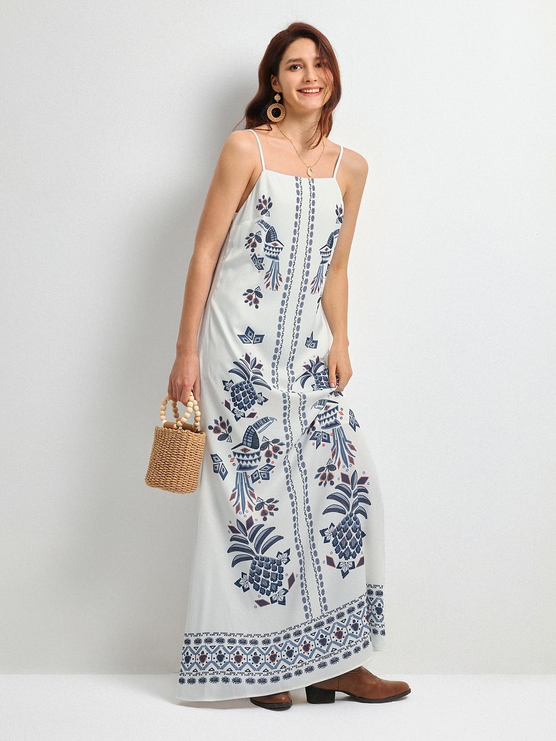 robe longue à fleurs pour les vacances d'été de 2025 ? $61.99 –P6