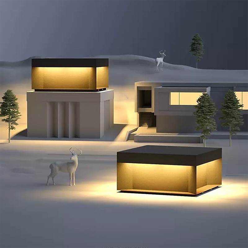 luci per pali esterni retro luci per recinzione a LED per esterni per patio decorazione del giardino luci per recinzione bianco caldo acciaio inossidabile nero pilastro esterno 110-240v del 2025 a $282.09 –P7