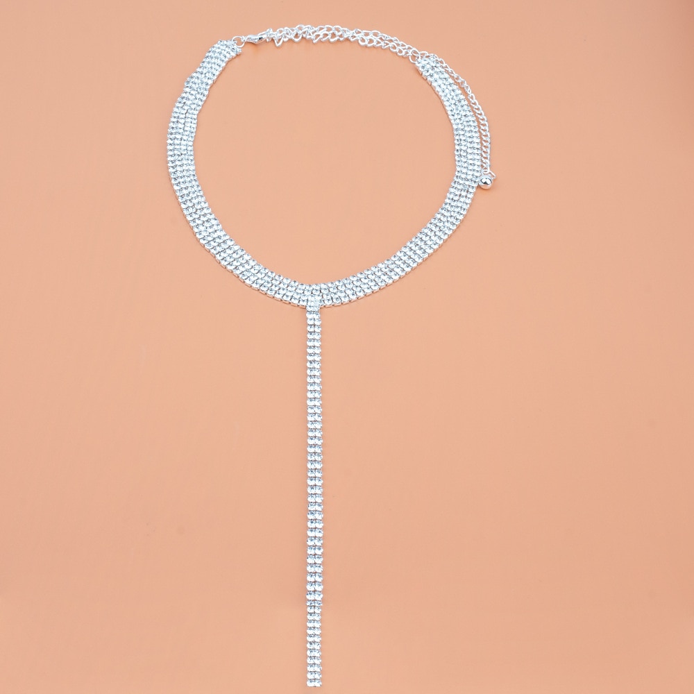 Choker ketting Lichaamsketting Цепочка для тела Elegant en luxueus Glitter Sexy Strass Legering Voor Schijf Cosplay Carnaval Dames Kostuum juwelen Mode-sieraden 2026 - $11.49 –P4