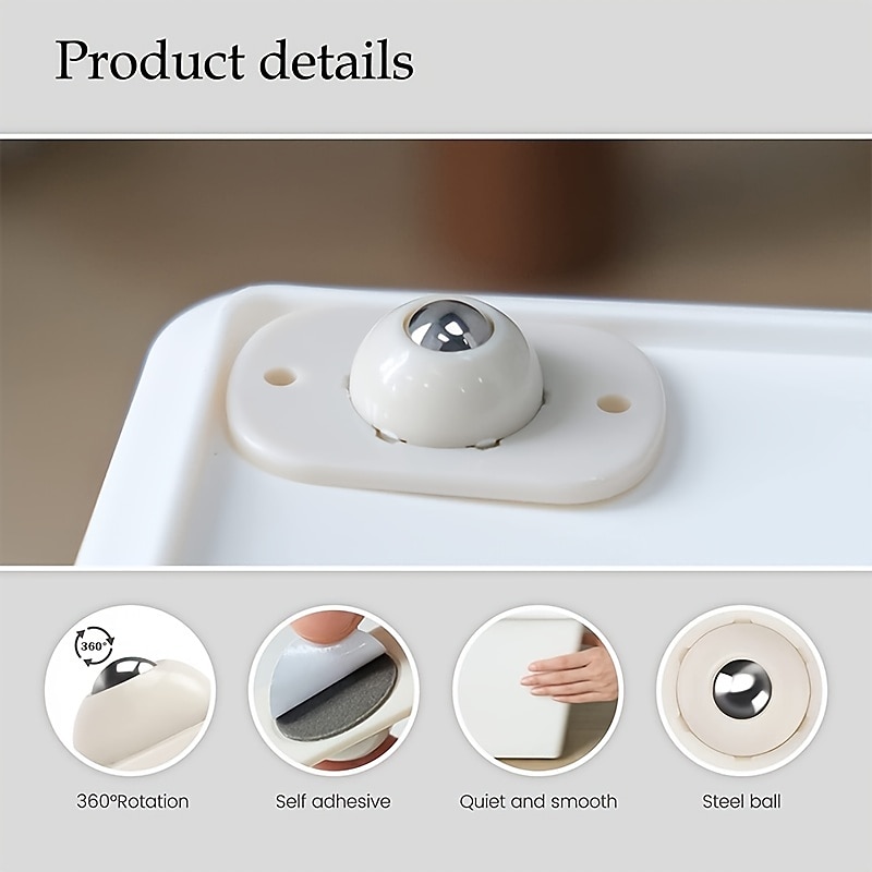 4/12 ruedas autoadhesivas mini ruedas giratorias pasta de acero inoxidable rueda universal rotación de 360 grados polea adhesiva para contenedores caja de almacenamiento inferior muebles bote de 2025 - $6.99 –P6