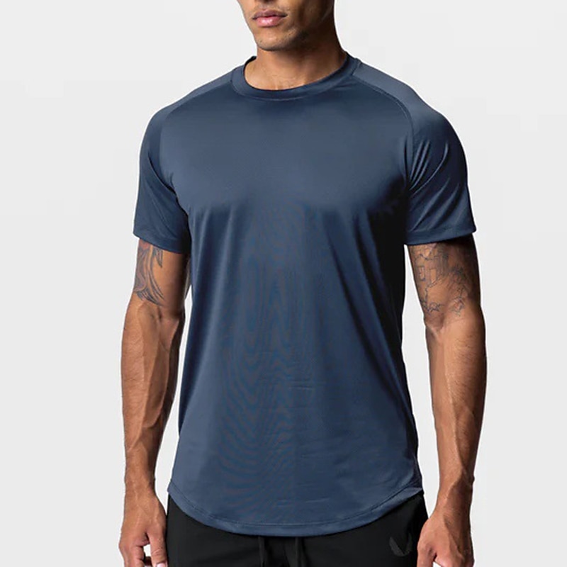 Voor heren T-shirt Fitnessshirt Basketbalshirt Atletische overhemden Strakke ronde hals Korte mouw Sport & Outdoor Vakantie Uitgaan Casual / Dagelijks Snel Drogend Zweetafvoerend Ademend Zacht Effen 2025 - $16.49 –P20
