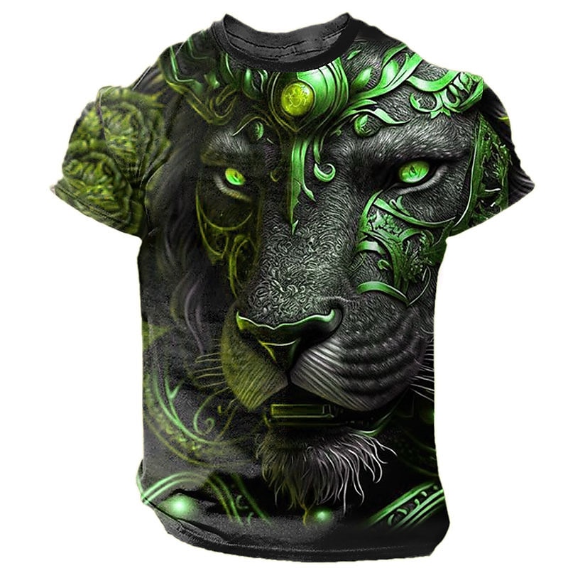 Men's Graphic Animal Tiger T shirt Short Sleeve T shirt 3D Print Crew Neck Shirt Daily Designer Retro Vintage Sports Outdoor Holiday Going out Blue Red Purple Spring & Summer Clothing Apparel S M L 2025 - $17.99 –P3
