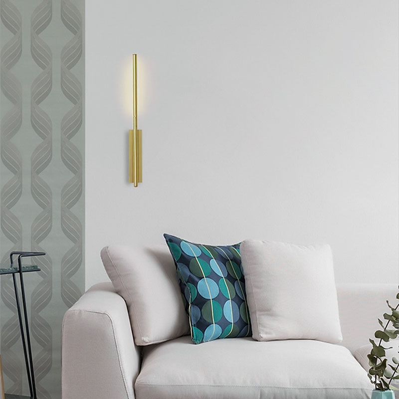 svart led vägglampa modern metall linjär väggmonterad lampa inomhus led vägglampa belysning lång remsa design inomhus vägglampa för vardagsrum sovrum veranda hall badrum sängkant 2025 - $119.99 –P8