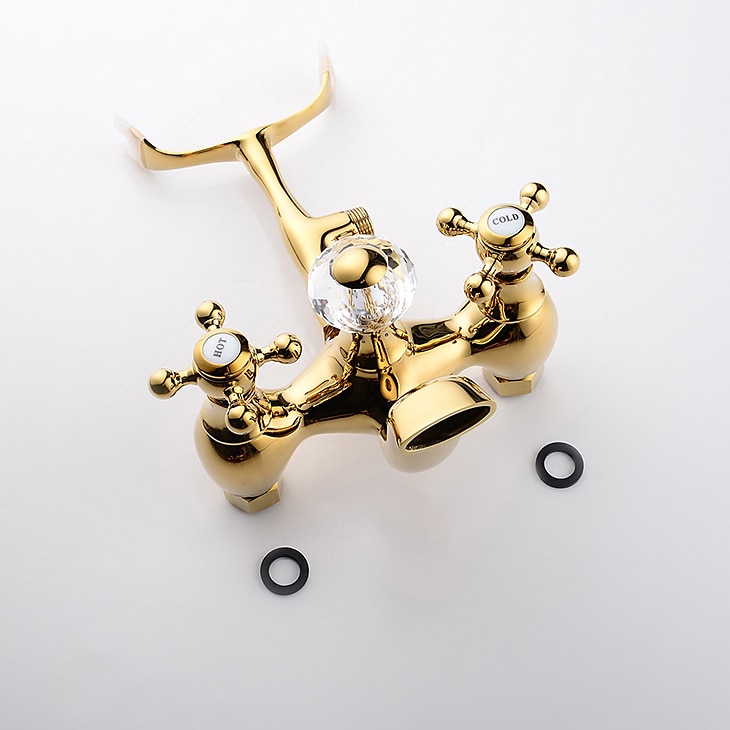 Badekarskran - Moderne Moderne galvanisert Romersk kar Keramisk Ventil Bath Shower Mixer Taps 2026 - $660.89 –P14