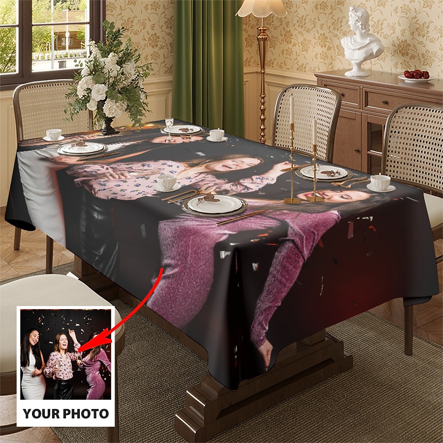 Toalha de Mesa Personalizada Cobertura Retangular de Mesa Para Decoração Interna Externa Tamanho Total Anti Sujeira e À Prova de Óleo de 2025 por $23.99 –P3