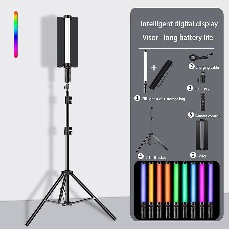 Lumière de bâton de caméra RVB, éclairage portatif, prise de photo portable, prise de vue vidéo, lumière de remplissage, lumière d'ambiance de salle de diffusion en direct intérieure de 2025 ? $40.99 –P7