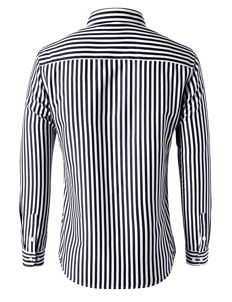 Men's Shirt Dress Shirt Button Down Shirt Black White Red Long Sleeve Stripes Lapel Spring &  Fall Office & Career Wedding Party Clothing Apparel 2025 - $21.99 –P10