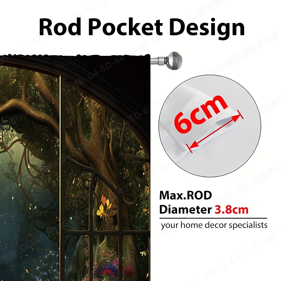 2 paneler landskap skog gardin draperier mörkläggningsgardin för vardagsrum sovrum kök fönster behandlingar värmeisolerat rum mörkläggning 2025 - $41.99 –P15