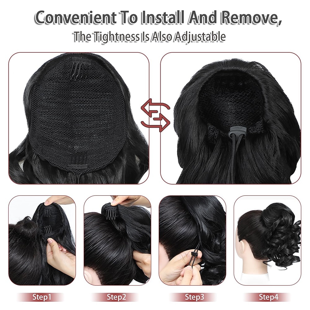 Short Ponytail Extension10 inch Wavy Drawstring Ponytail with Clip in Hairpieces Synthetic Short Drawstring Pony Tail for Women 2025 - $13.49 –P6