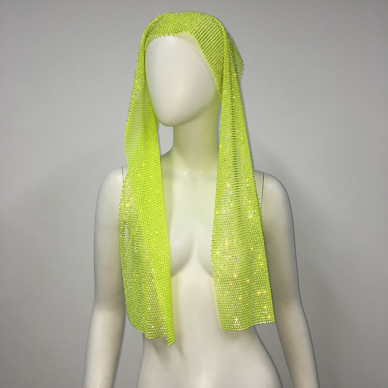 Strass a rete trasparente Avvolgimento della testa sciarpa sciarpa Metallico Brillanti Sensuale Poliestere Per Da discoteca Cosplay Carnevale Per donna Bigiotteria Gioielleria di moda del 2025 a $24.99 –P19