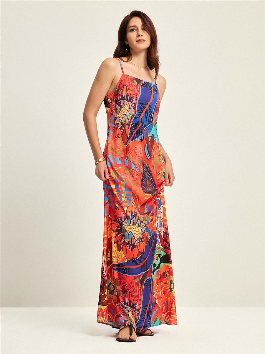 robe longue de vacances à la mode d'été à imprimé tropical de 2025 ? $61.99 –P4