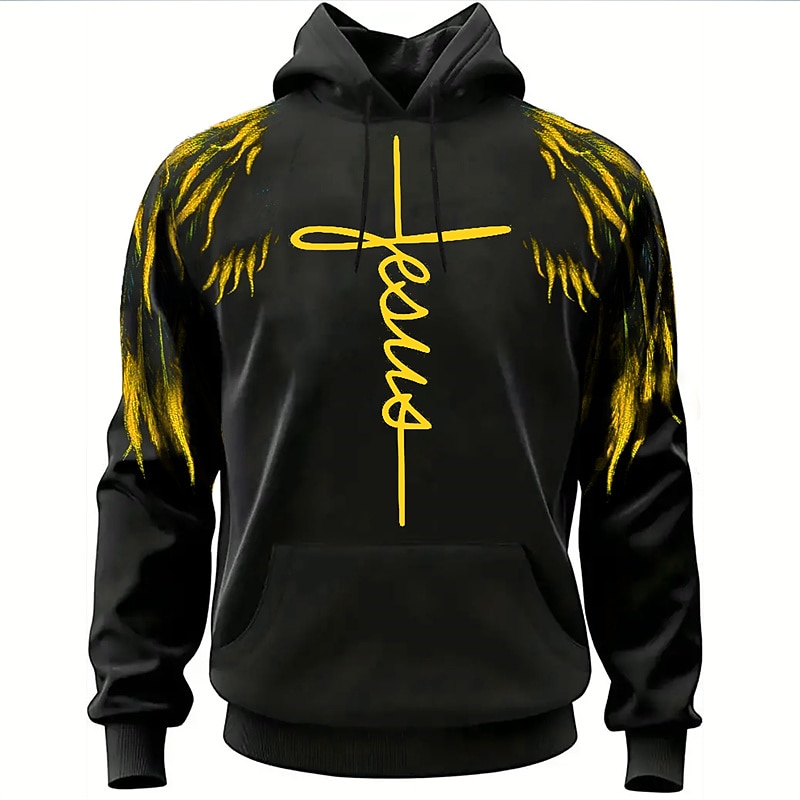 Pánské Grafika Písmeno Kapuce Kapucky Mikina Módní Denní Dlouhý rukáv Kapuce Dovolená Outdoorové sporty Streetwear Žlutá Rubínově červená Tisk Přední kapsa Jaro & podzim Návrhář 2025 - $31.99 –P2