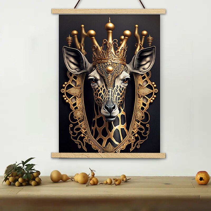 Black Glod Animal Posters With Hanger Wall Art Canvas Prints Painting Home Decoration Dcor Rolled Canvas No Frame 2025 - $25.99 –P4
