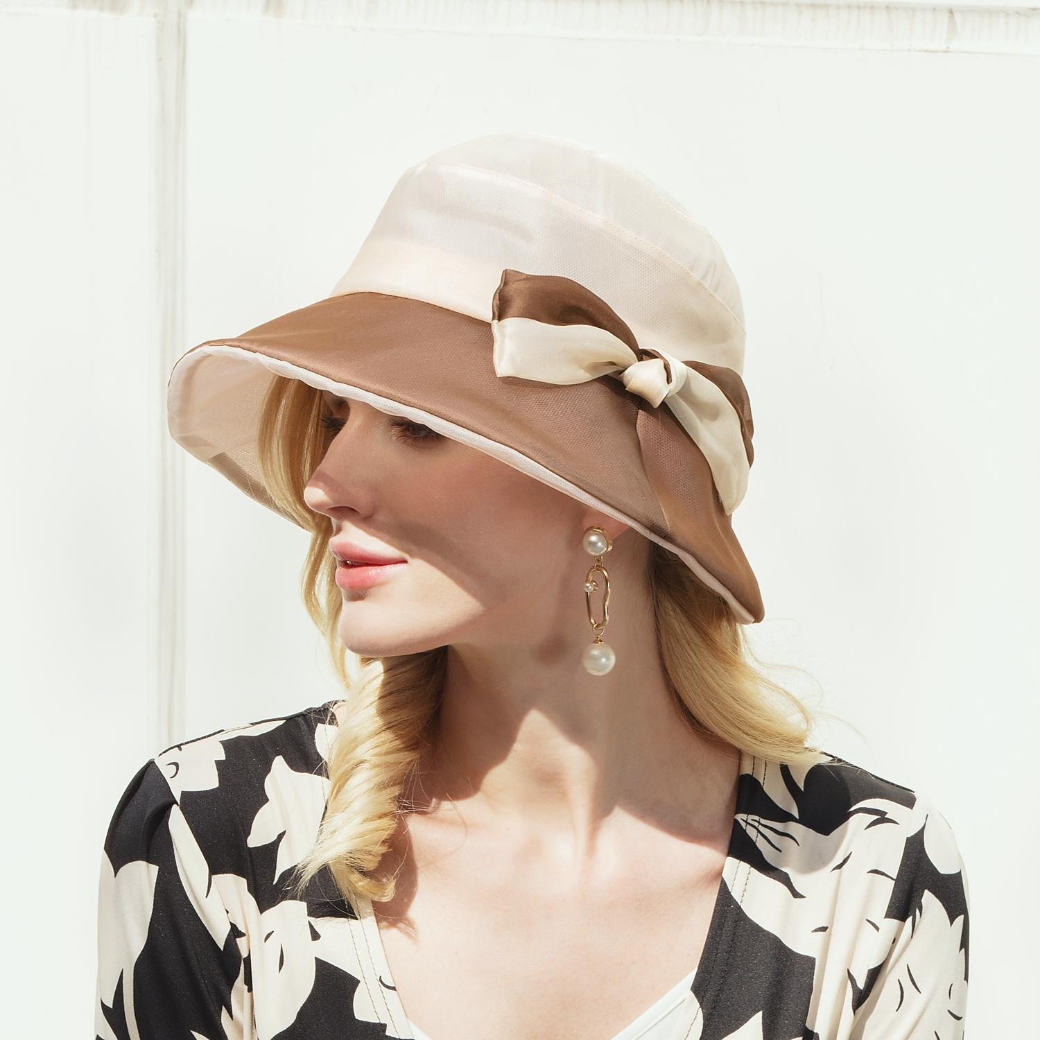 Hats Ice Silk Bucket Hat Floppy Hat Sun Hat Wedding Tea Party Elegant Wedding With Bowknot Splicing Headpiece Headwear 2026 - $51.99 –P3