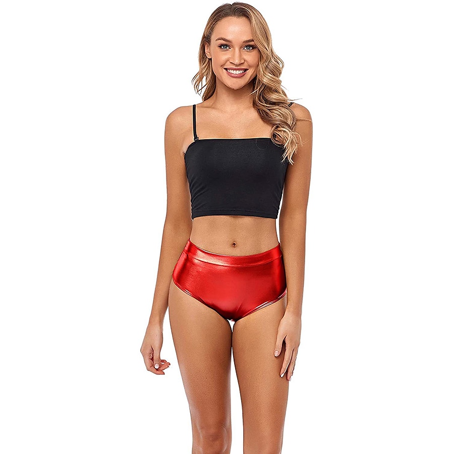 Metallisch 1980er Glänzendes Latex-Patent Shorts PU - Leder Figurbetontes Einfarbig Damen Maskerade Party Junggesellinnenabschiedsparty Pride Parade Erwachsene Shorts 2025 - $21.99 –P4