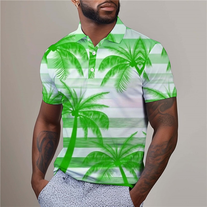Kentucky Derby Miesten Havaijilaiset poolopaidat Golfpaita Lyhythihainen Poolopaidat Kauluspaidat Vapaa-aika Ranta-asut Lomavaatteet Trooppiset vaatteet Juhla-asut Napit 3D-tulostus Kesä Järven 2025 - $22.99 –P6