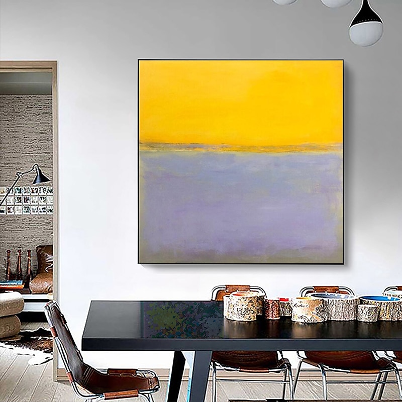 Originální abstraktní umělecké ručně malované žluté obrazy na plátně fialové moderní akrylové malby nástěnná dekorace do obývacího pokoje bez rámu 2026 - $67.99 –P11