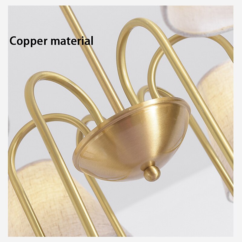 lampadario sputnik vintage in ottone dorato a 6/8/10 luci paralume unico in tessuto svasato durante la luce lampada da soffitto a collo di cigno in metallo unica per soggiorno corridoio-rame del 2025 a $601.99 –P9