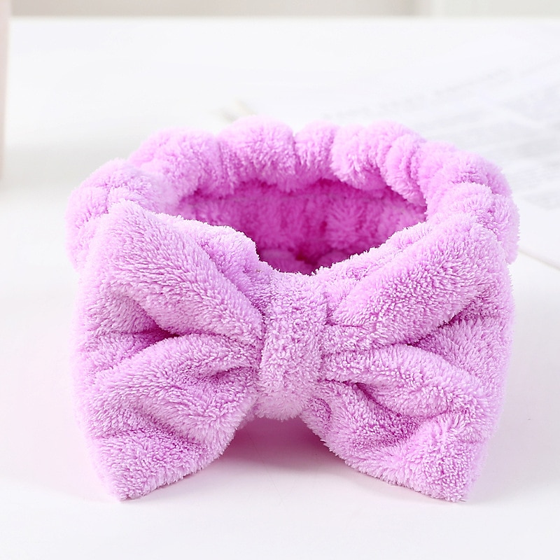 Bliss Women's Spa Headband - 1 Pack Microfiber Makeup Headband with Bow - Hair Band for Washing Face, Facials, Skincare, Shower, Purple/Blue 2025 - $4.99 –P3