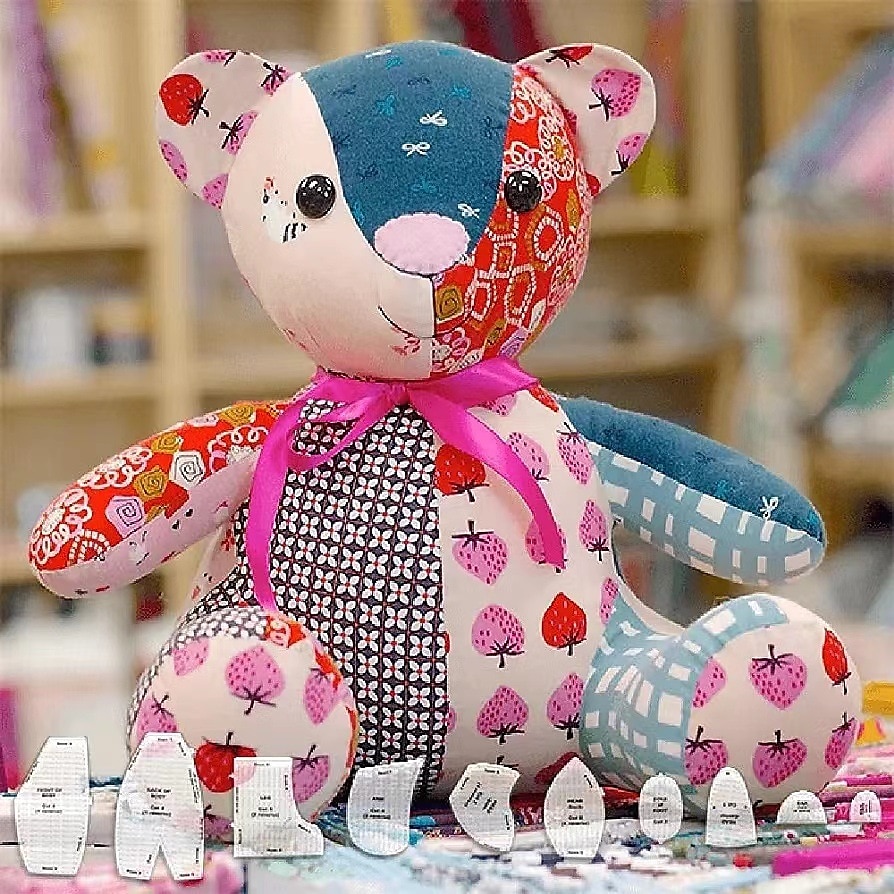 Memory Bear sjabloon liniaal set met instructies, Memory Bear naaisjabloon liniaal, doe-het-zelf cadeaus voor Halloween kerstverjaardag, Memory Bear sjabloon liniaal set 10st 2025 - $13.99 –P1
