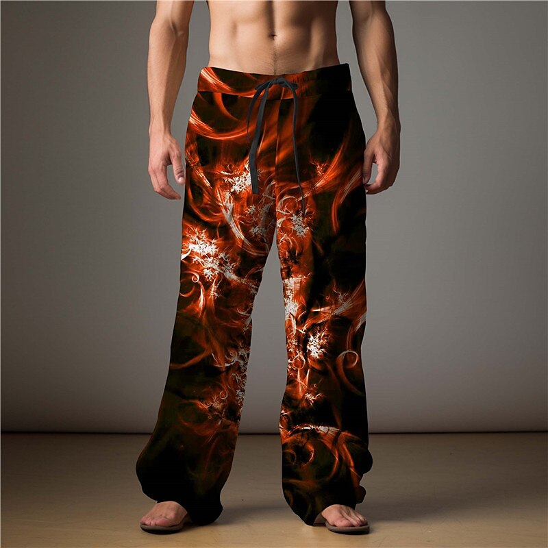 Flamme Abstrait Homme Impression 3D Pantalon Extérieur Usage quotidien Vêtement de rue Polyester Bleu Clair Jaune Rouge S M L Taille médiale Élasticité Pantalon de 2025 ? $27.99 –P9