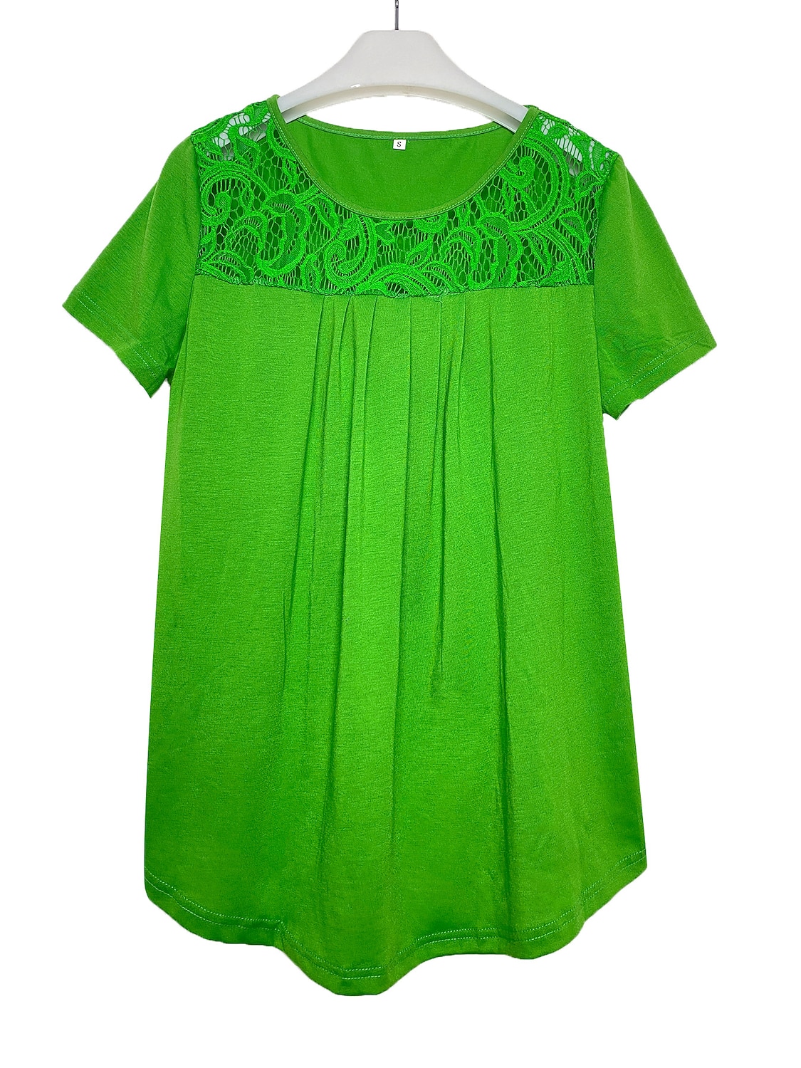 Ing Csipke ing Blúz Fehér csipke ing Női Fekete Fehér Arcpír rózsaszín Tömör szín Csipke Utca Napi Divat Kerek S 2025 - $21.99 –P7