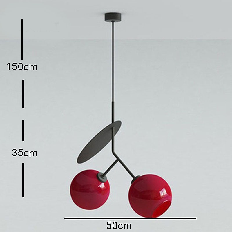 Pendant Lamp Postmodern Double-headed Creative Cherry Design Chandelier, Personalized Glass + Metal Pendant Lights for Children's Room, Bedroom, Living Room, Dining Room, Hotel Club Restaurant 2025 - $399.99 –P4
