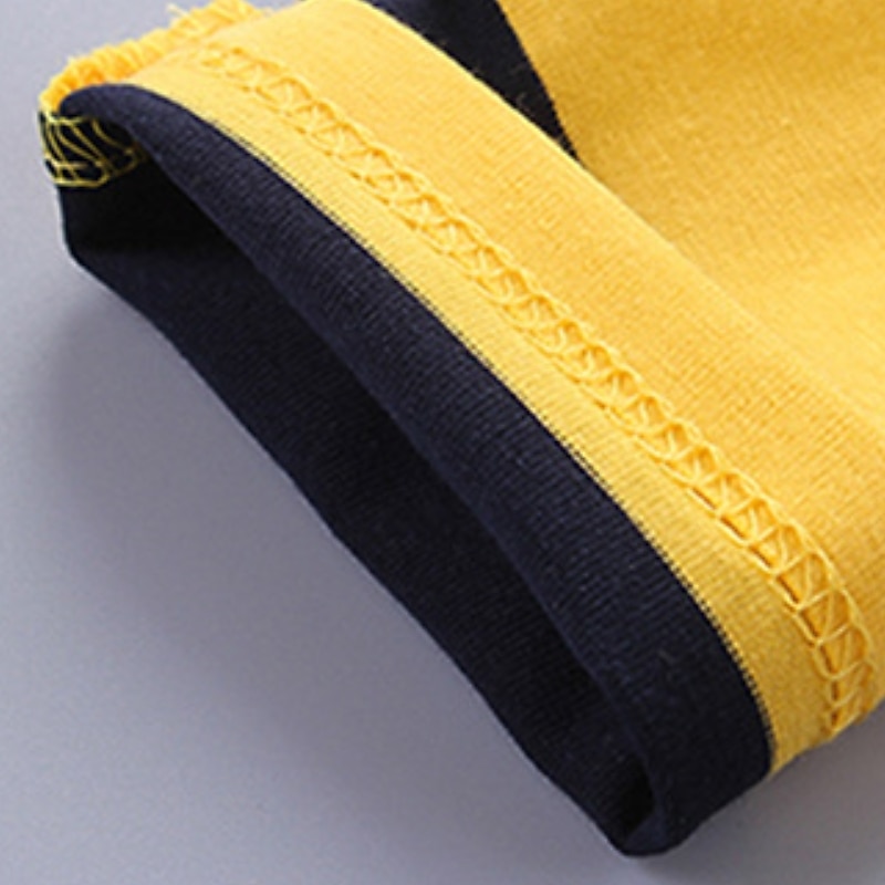 Barn Pojkar T-shirt Tee Tecknat Rand Långärmad Knapp Bomull Barn Top Skola Förtjusande Dagligen Vår Höst GUCI långärmade tjocka ränder 7-13 år 2025 - $17.49 –P13