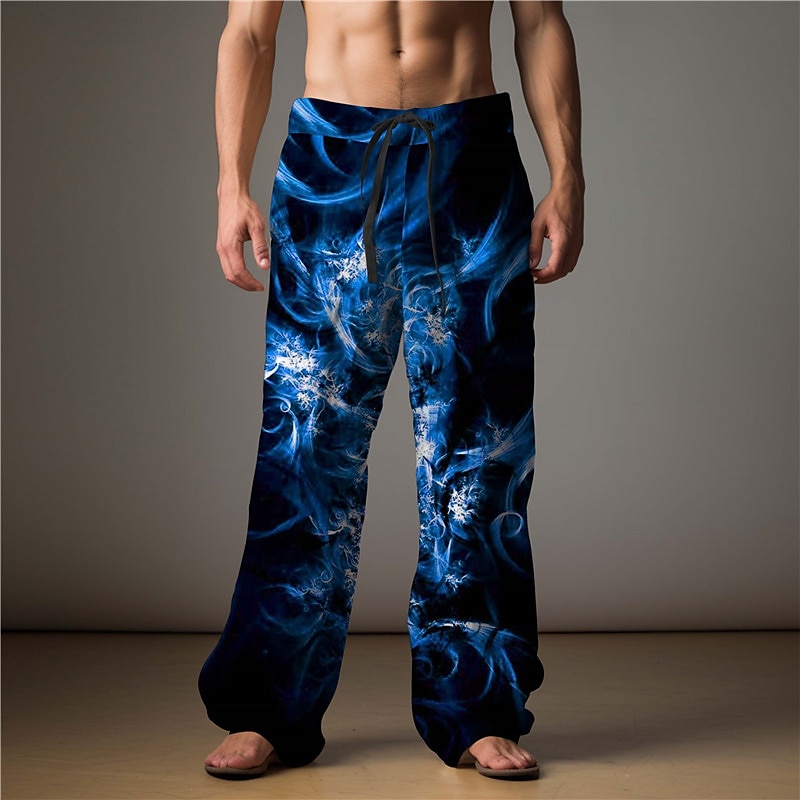 Flamme Abstrait Homme Impression 3D Pantalon Extérieur Usage quotidien Vêtement de rue Polyester Bleu Clair Jaune Rouge S M L Taille médiale Élasticité Pantalon de 2025 ? $27.99 –P13
