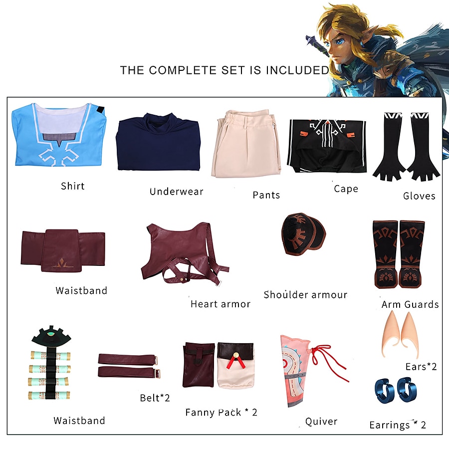 La légende de Zelda : les larmes du royaume Lien Manga Costume de cosplay Tenues Costumes de Cosplay Mascarade Plus d'accessoires Costume Pour Homme Femmes Adulte de 2025 ? $96.99 –P2
