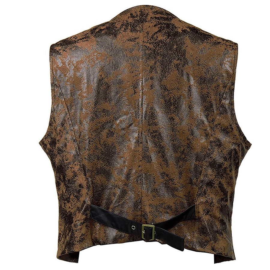 Set mit West-Cowboy-Hemd, PU-Weste, Weste, Herren, 2-teilig, Outfits, Langarm, lässig, Button-Down-Hemd, Retro-Vintage-Party, Karneval, Cosplay-Kostüm 2025 - $57.99 –P5