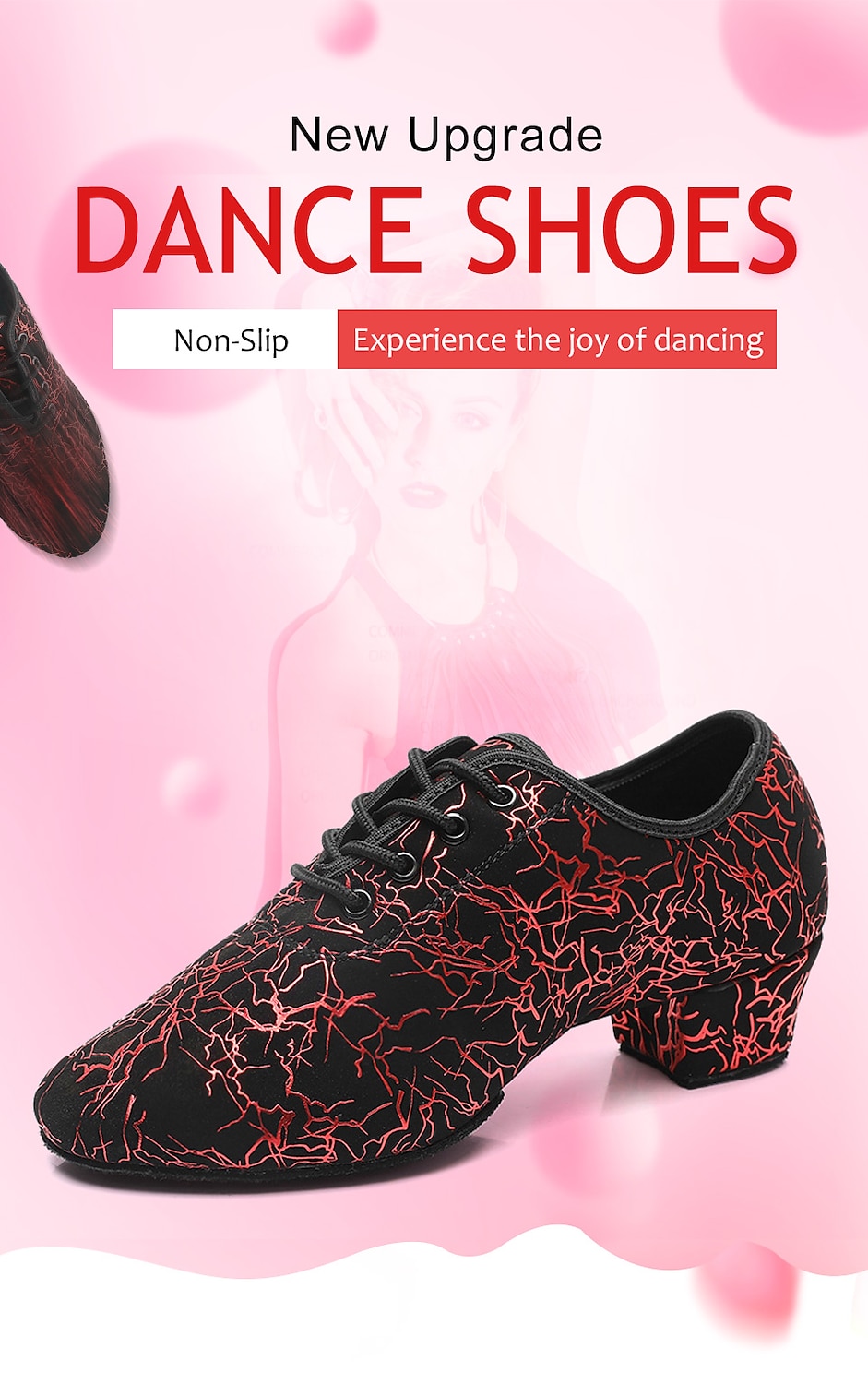 Women's Sparkling Ballroom Dance Shoes with Lace-Up Design and Soft Suede Sole – Comfortable Low Heel Latin Salsa Shoes for Dance Competitions and Parties 2025 - $32.99 –P1