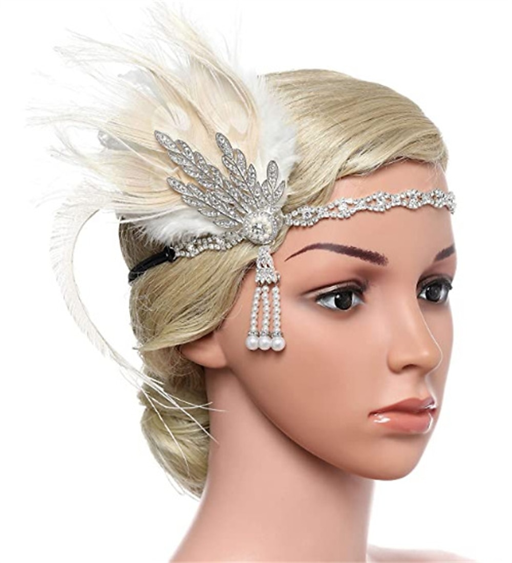 Fejfedők Flapper fejpánt Tollak fejpánt Retró 1920-as évek Ötvözet Kompatibilitás A nagy Gatsby Jelmez Farsang Női Jelmez ékszerek Divatékszer 2025 - $17.49 –P2