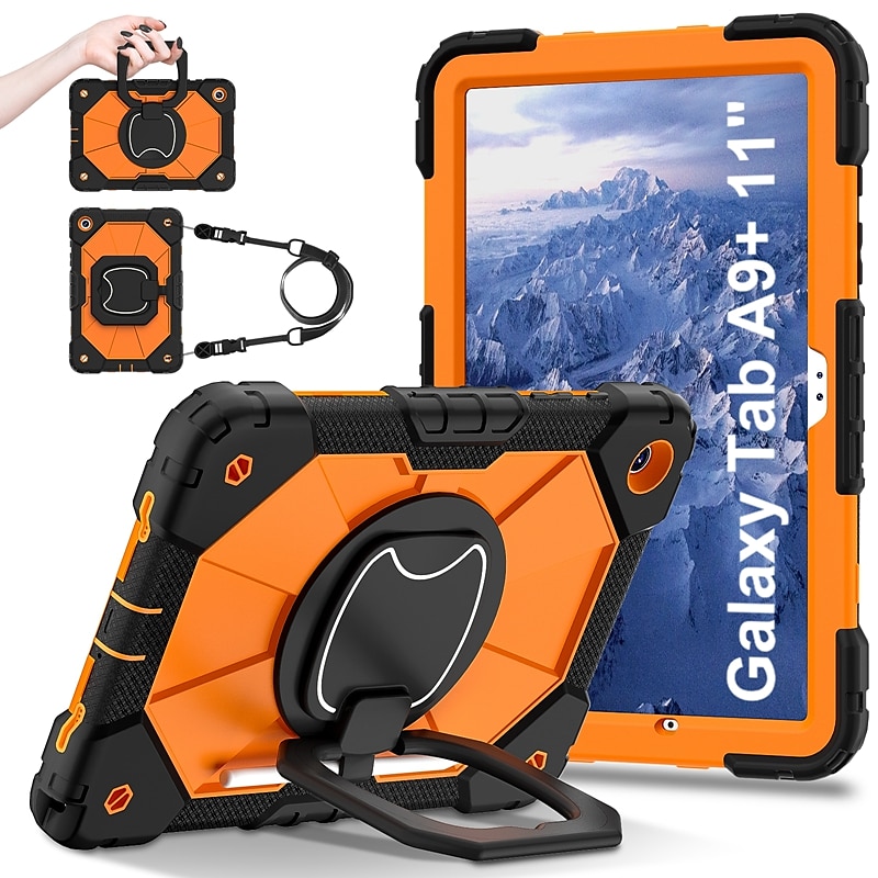 Tablet Case Cover For Samsung Galaxy Tab A9 8.7" A8 10.5'' A9 Plus 11" Handle 360° Rotation Shoulder Strap Armor PC Silicone 2025 - $29.99 –P1