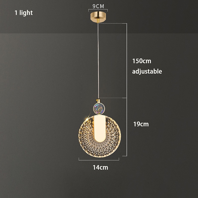 led-riippuvalaisin 1/2 kevyt lasi kristalli luova lampunvarjostin teollinen metalli kattovalaisimet luova baarityylinen tunnelma kattokruunu olohuoneeseen, keittiösaarekkeeseen, makuuhuoneeseen 2026 - $164.99 –P3