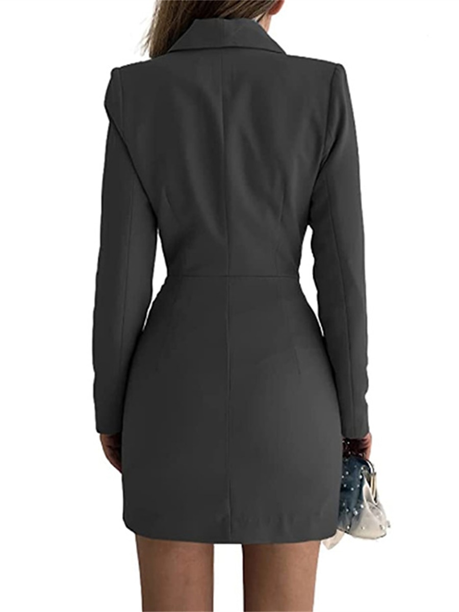 Női Party ruha Koktélruha Munkaruha Fodrozott Állógallér Hosszú ujj Mini ruha Előírásos Téli ruha Előírásos Fekete Fehér Tél 2025 - $41.99 –P17
