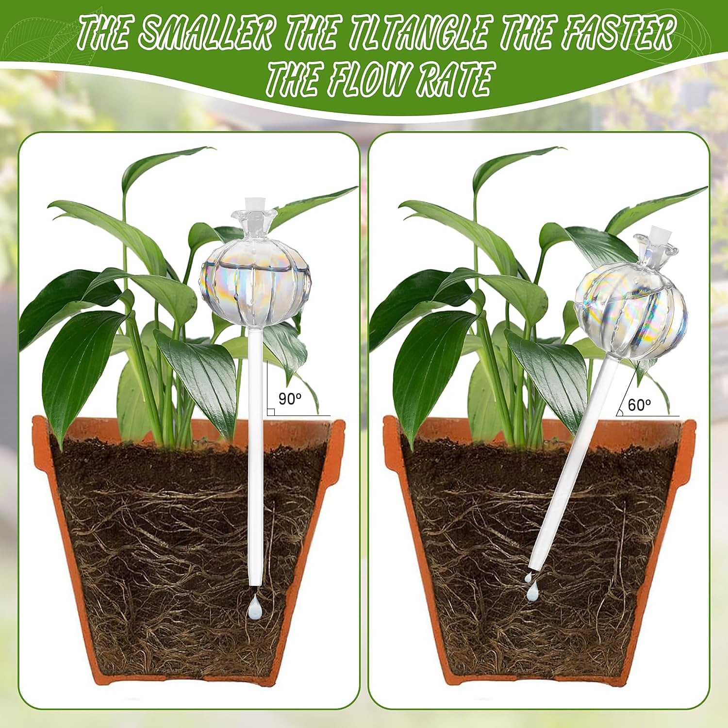 2 stuks plantenbewateringsbollen handgeblazen plantenbewateringsapparaten, zelfbewaterende globes bewateringsbollen voor kamerplanten cactusplanten bewateringsbollen 2025 - $15.49 –P10