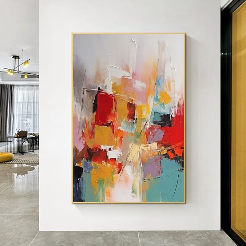 Pintura al óleo hecha a mano, lienzo, arte de la pared, decoración abstracta moderna para decoración del hogar, pintura enrollada sin marco y sin estirar 2026 - $71.99 –P5